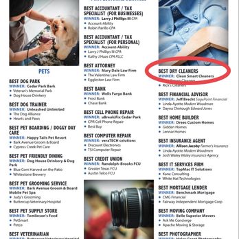CleanSmart Cleaners - Thank you Hill Country News for making us Best Dry Cleaners for second year in a row! - Laundry Services Near Me - Cedar Park, Texas