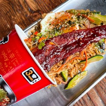 Berkeley Social Club - Pimped Up Ramyun--Shin Ramen w/ Millionaire's Bacon - Breakfast & Brunch Near Me - Berkeley, California
