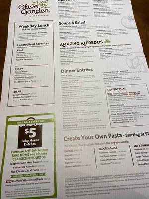 Menu photo 2 Olive Garden Italian Restaurant Modesto, CA Menu photo 2 Olive Garden Italian Restaurant Modesto, CA