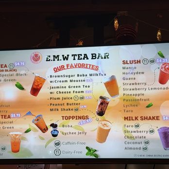 EMW China Bistro Express - Tea Bar Menu - Chinese Near Me - Fresno, California