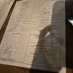 Drink menu