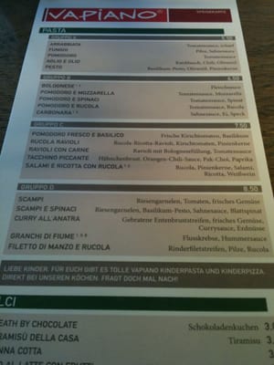 Menu photo 1 Vapiano Darmstadt, HE