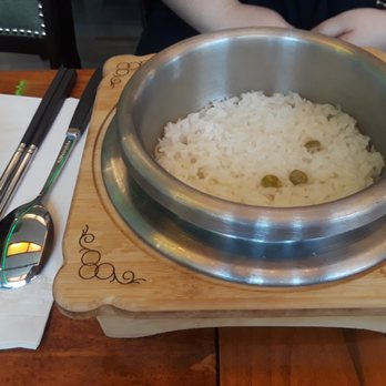 Arirang-K - This steamed rice is special! It comes out w/Traditional Korean dish!  I love this!!!!! very much!!! - Korean Near Me - Suwanee, Georgia