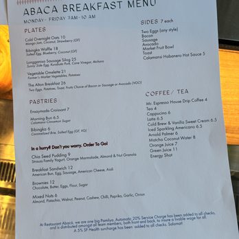 ABACÁ - Breakfast menu - Filipino Near Me - San Francisco, California