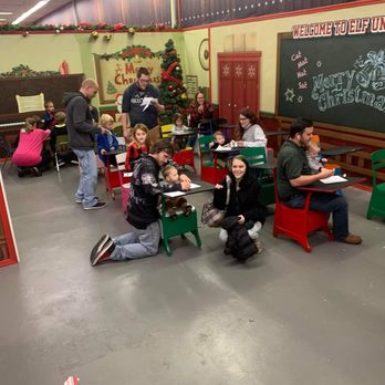 North Pole Adventure - The elf school- elf used to be interactive here too but wasnt this time even when approached at her desk. - Kids Activities Near Me - Oklahoma City, Oklahoma