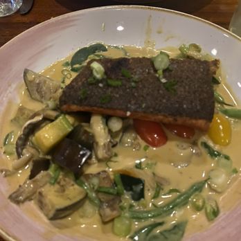 The Red Cat Kitchen - Salmon with Coconut Curry - New American Near Me - Oak Bluffs, Massachusetts