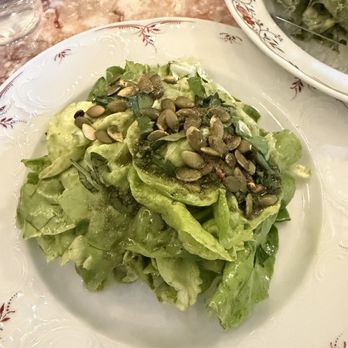 Lupo - Green salad ($21)-- pumpkin seed pesto - Italian Near Me - Banff, Alberta