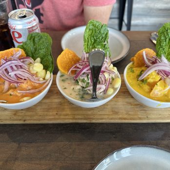 Pukara on the Beach  - Trio de ceviches - Peruvian Near Me - Deerfield Beach, Florida