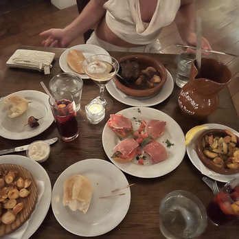 Costa Brava - Pulpo A La Gallega Gambas Al Ajillo Datiles Con Tocino - Tapas Bars Near Me - San Diego, California