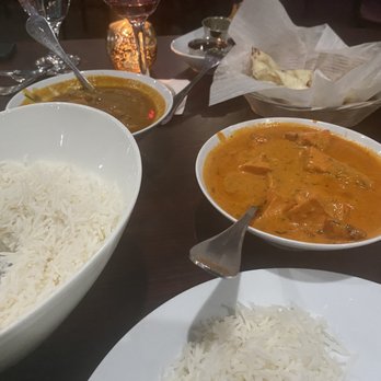 The Desi Accent - Murgh Tikka Malai Masala and Chicken Curry with an order of Basmati Rice - Indian Near Me - Lombard, Illinois