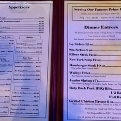 Waverly Steakhouse Restaurant - Menu...pretty cheap