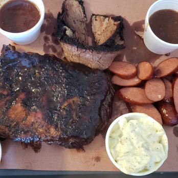 Maybells BBQ - Small sides, brisket/sausage plate and added ribs - Barbeque Near Me - Murrieta, California
