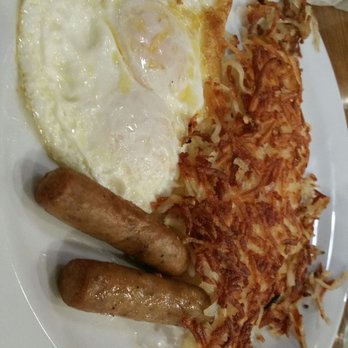 Denny's - Grand slam with eggs over easy, hash browns, sausage, and sourdough toast. - American Near Me - Lodi, California