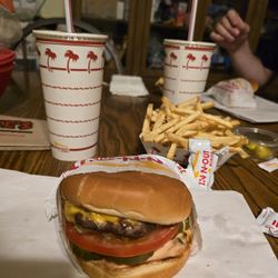 In-N-Out Burger - Cheeseburger, fries, and drink