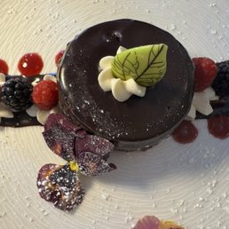 Chocolate cake- rather heavy and dense.