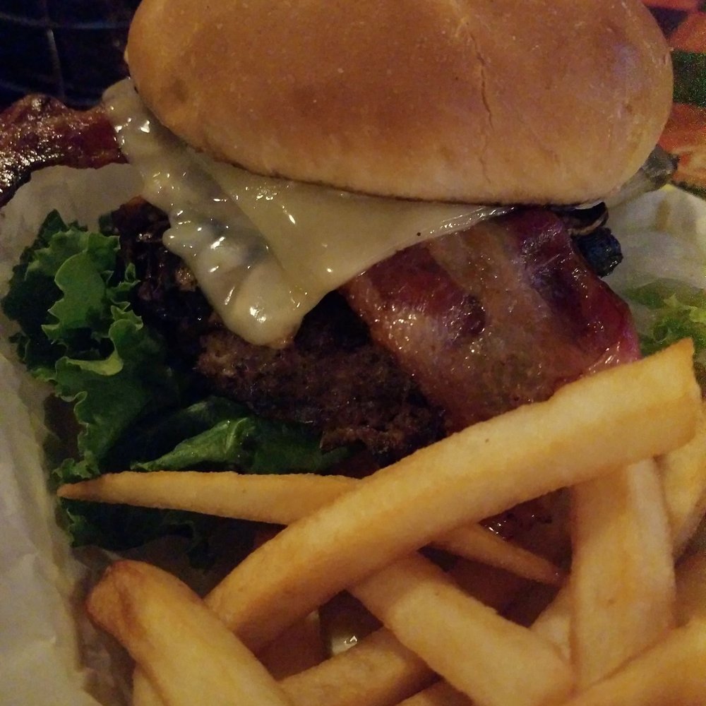 Wichita Pub - Mushroom bacon cheeseburger with fries - American Near Me - Clackamas, Oregon Wichita Pub - Mushroom bacon cheeseburger with fries - American Near Me - Clackamas, Oregon