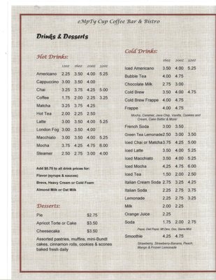Menu photo 4 Empty Cup Coffee Bar and Bistro Marysville, KS