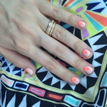 Elite Salon Day Spa - Gel nail polish with triangle design. - Nail Salons Near Me - Gilbert, Arizona
