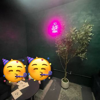 Neat & Noir - This was the private room. It was tiny and had a random tree lol - Cocktail Bars Near Me - Fresno, California