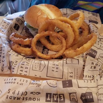 Wayback Burgers - Burger with onion rings - American Near Me - Firebaugh, California Wayback Burgers - Burger with onion rings - American Near Me - Firebaugh, California
