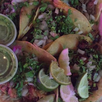 Serg's Mexican Kitchen - Plate of assorted tacos! Al pastor, carnitas, chorizo, and steak - Food Trucks Near Me - Honolulu, Hawaii Serg's Mexican Kitchen - Plate of assorted tacos! Al pastor, carnitas, chorizo, and steak - Food Trucks Near Me - Honolulu, Hawaii