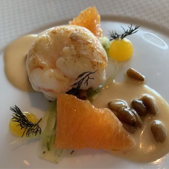 Per Se - NORWEGIAN LANGOUSTINE Bronze Fennel, Cara Cara Oranges, and Italian Pine Nuts - French Near Me - New York, New York