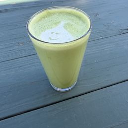 Hot matcha latte with almond milk Hot matcha latte with almond milk
