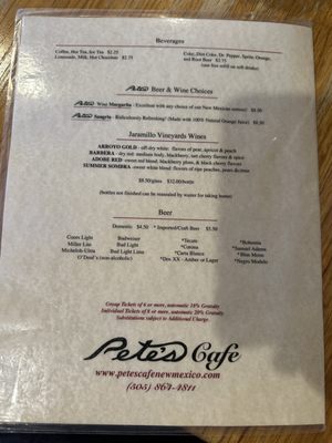 Menu photo 1 Pete's Cafe Belen, NM