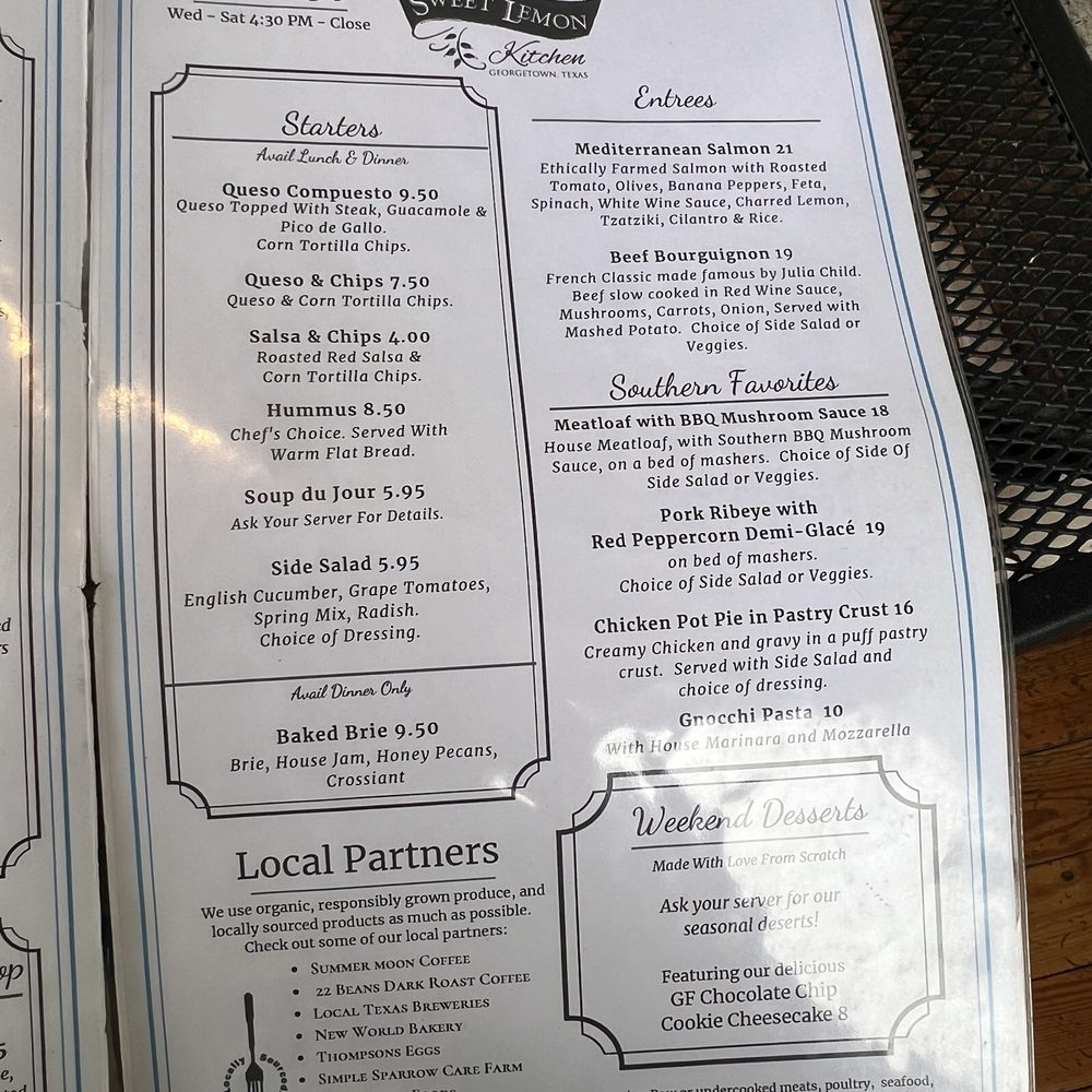 Sweet Lemon Kitchen - Menu Feb 2024 - Cafes Near Me - Georgetown, Texas Sweet Lemon Kitchen - Menu Feb 2024 - Cafes Near Me - Georgetown, Texas