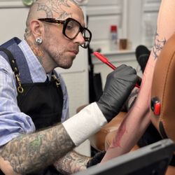 South Vineland's Firehouse Tattoo - Joey drawing a sleeve
