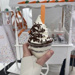 Forty Carrots - Plain frozen yogurt with chocolate sprinkles