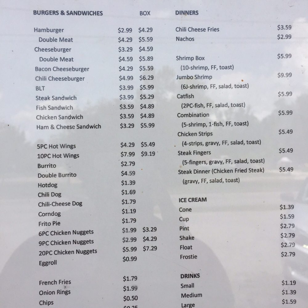 Dairy King - Thats also their menu - Fast Food Near Me - Houston, Texas