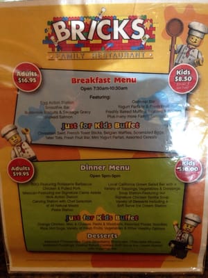 Menu photo 2 Bricks Family Restaurant Carlsbad, CA