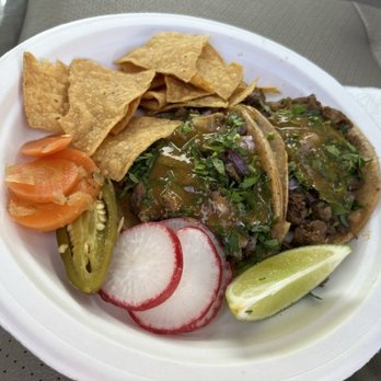 Tacos El Rey - Two carne asada tacos. - Mexican Near Me - Berkeley, California