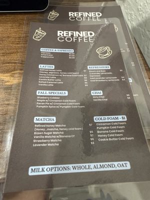 Menu photo 1 Refined Coffee San Bernardino, CA