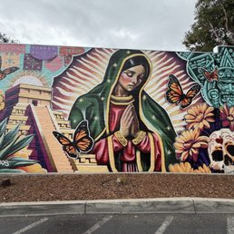 la virgen de Guadalupe. About a block down the road on the opposite side of the road