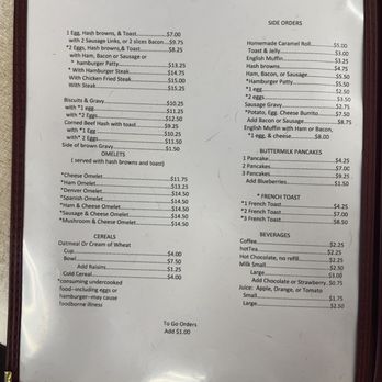Pay’s Cafe - Breakfast menu - Cafes Near Me - Billings, Montana