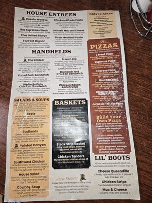 Menu photo 2 Boots Bar & Grill Medora, ND Menu photo 2 Boots Bar & Grill Medora, ND