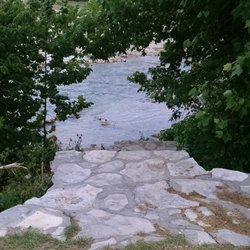 Guadalupe River RV Park and Campgrounds - Stone stairs down to the river