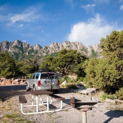 Aguirre Springs National Recreation Area - The upper part of my campsite with the picnic table and grill in the Aguirre Spring Campground.