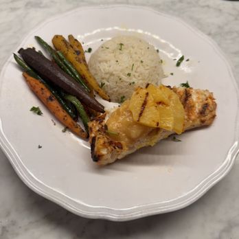 Zest Kitchenz - Grilled local grouper with pineapple passion fruit glaze. Jerk carrots, brown butter orange zest green beans and coconut lime rice. - Personal Chefs Near Me Zest Kitchenz - Grilled local grouper with pineapple passion fruit glaze. Jerk carrots, brown butter orange zest green beans and coconut lime rice. - Personal Chefs Near Me