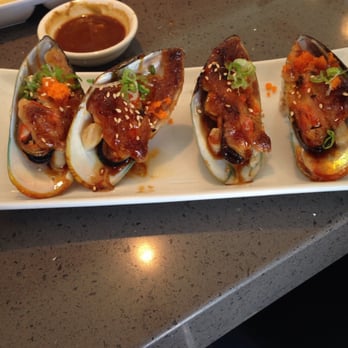 Sushi On Fire - Baked Green Mussels - Sushi Bars Near Me - Long Beach, California Sushi On Fire - Baked Green Mussels - Sushi Bars Near Me - Long Beach, California