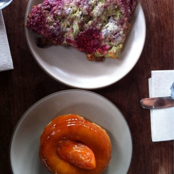 Outerlands - Raspberry matcha dulce scone and glazed donut! So goooood! - New American Near Me - San Francisco, California