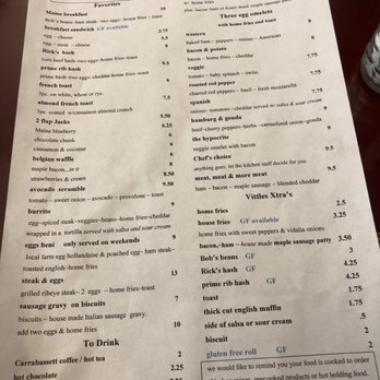 Vittles Restaurant - Breakfast menu - New American Near Me - Pittsfield, Maine