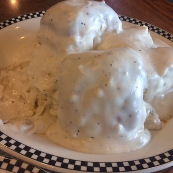 Black Bear Diner - Madera - When 2 biscuits and gravy look like 4 it's huge and included in the big foot country fried steak and eggs breakfast - American Near Me - Madera, California