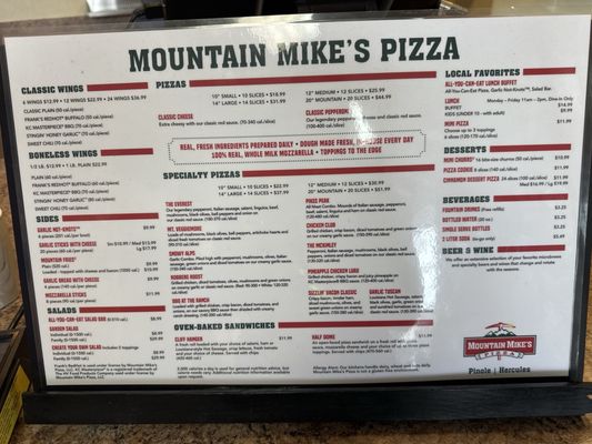 Menu photo 2 Mountain Mike's Pizza Hercules, CA