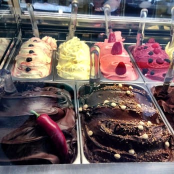 Chocolate SD - Beautiful gelatos, including spicy chocolate and the hazelnut chocolate I tried (dead center) - Coffee & Tea Near Me - San Diego, California Chocolate SD - Beautiful gelatos, including spicy chocolate and the hazelnut chocolate I tried (dead center) - Coffee & Tea Near Me - San Diego, California
