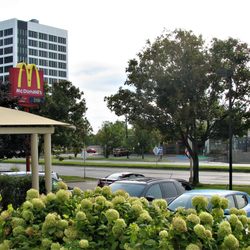 McDonald's - This is the view from the front windows: greenery, parking, office buildings, and Blvd. Laurier.