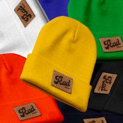 Rad Print - Leather Patch Beanies