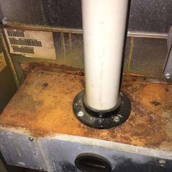 Porter's Wisconsin Inspections - Furnace condensate leak. There are various reasons this can happen, this could be from an air conditioner a coil leak. - Home Inspectors Near Me Porter's Wisconsin Inspections - Furnace condensate leak. There are various reasons this can happen, this could be from an air conditioner a coil leak. - Home Inspectors Near Me